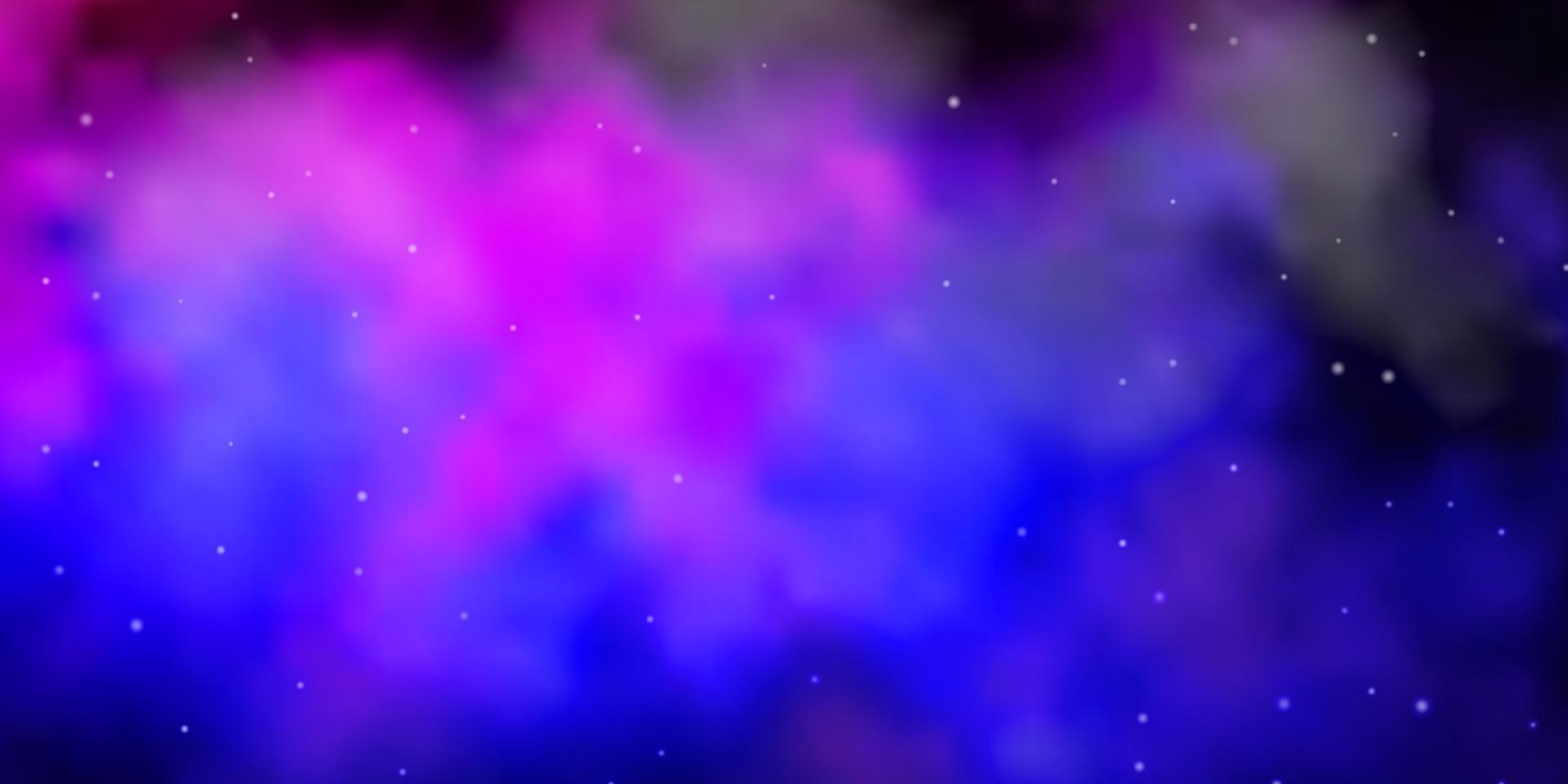 Dark Purple, Pink vector template with neon stars.