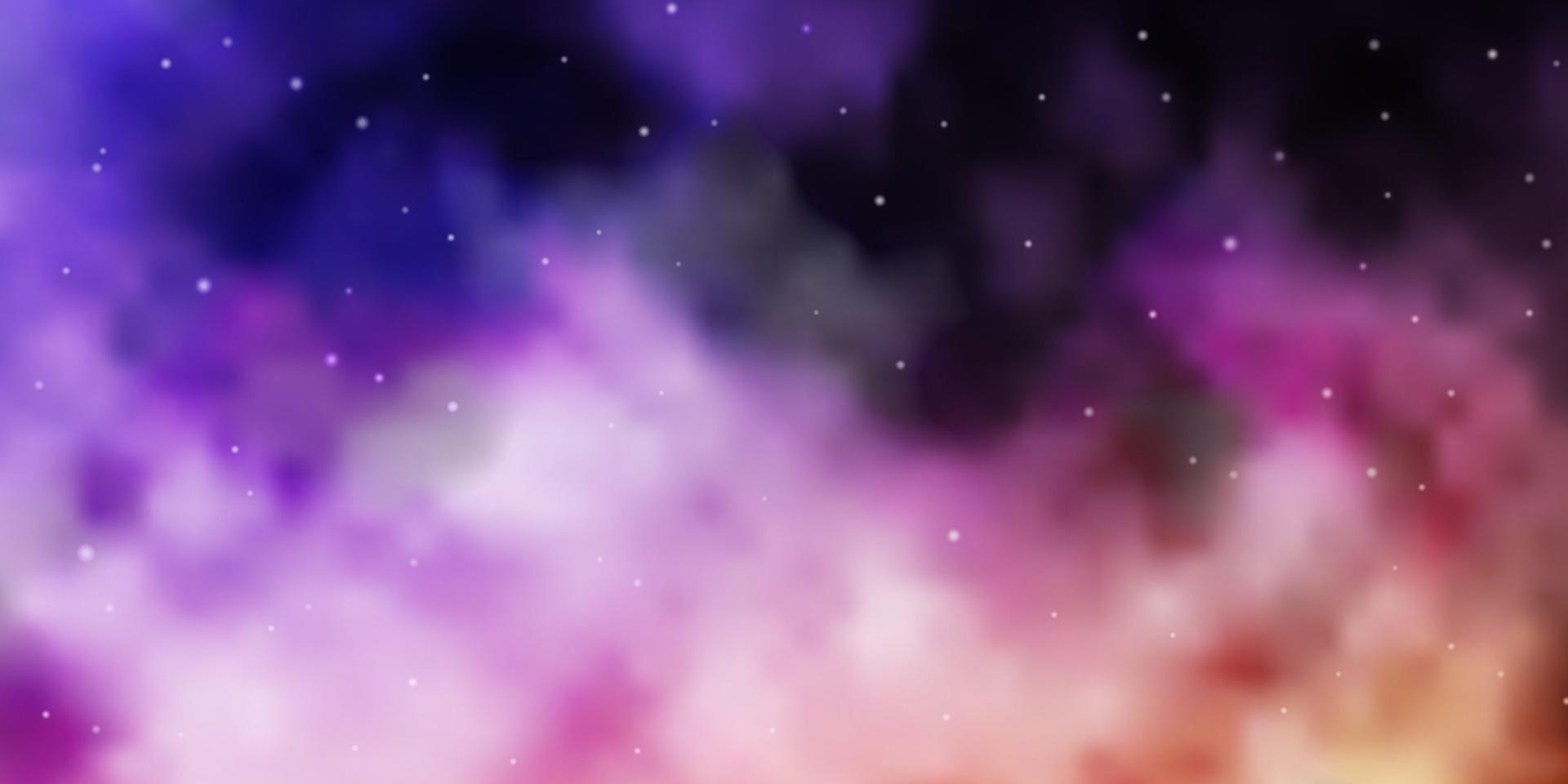 Light Purple, Pink vector background with colorful stars.