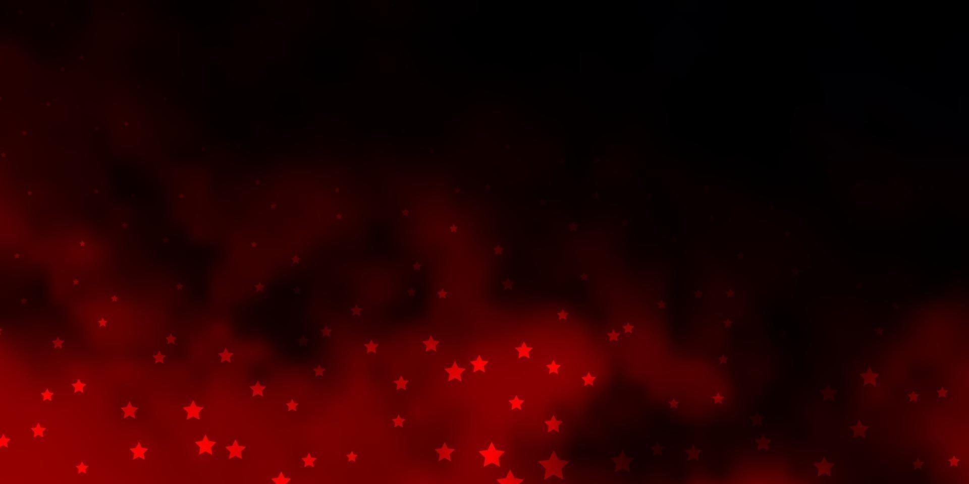 Dark Red vector texture with beautiful stars.