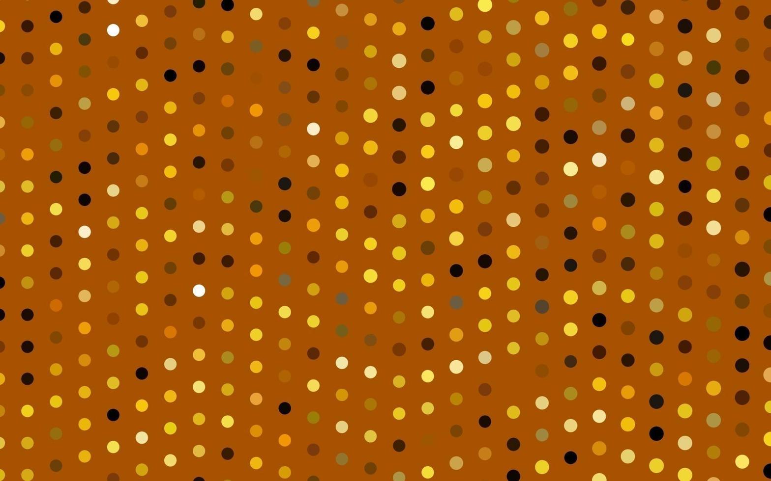 plantilla de vector de color amarillo oscuro, naranja con círculos.