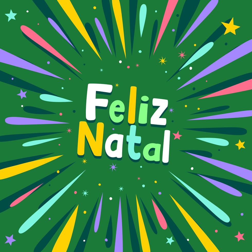 feliz feliz navidad en portugués brasileño. traducción - feliz navidad vector