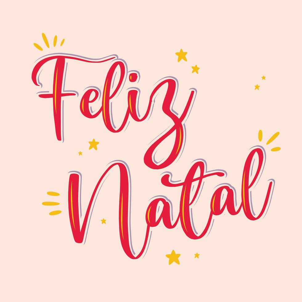 Merry Christmas Lettering in Brazilian Portuguese. Translation - Merry Christmas vector