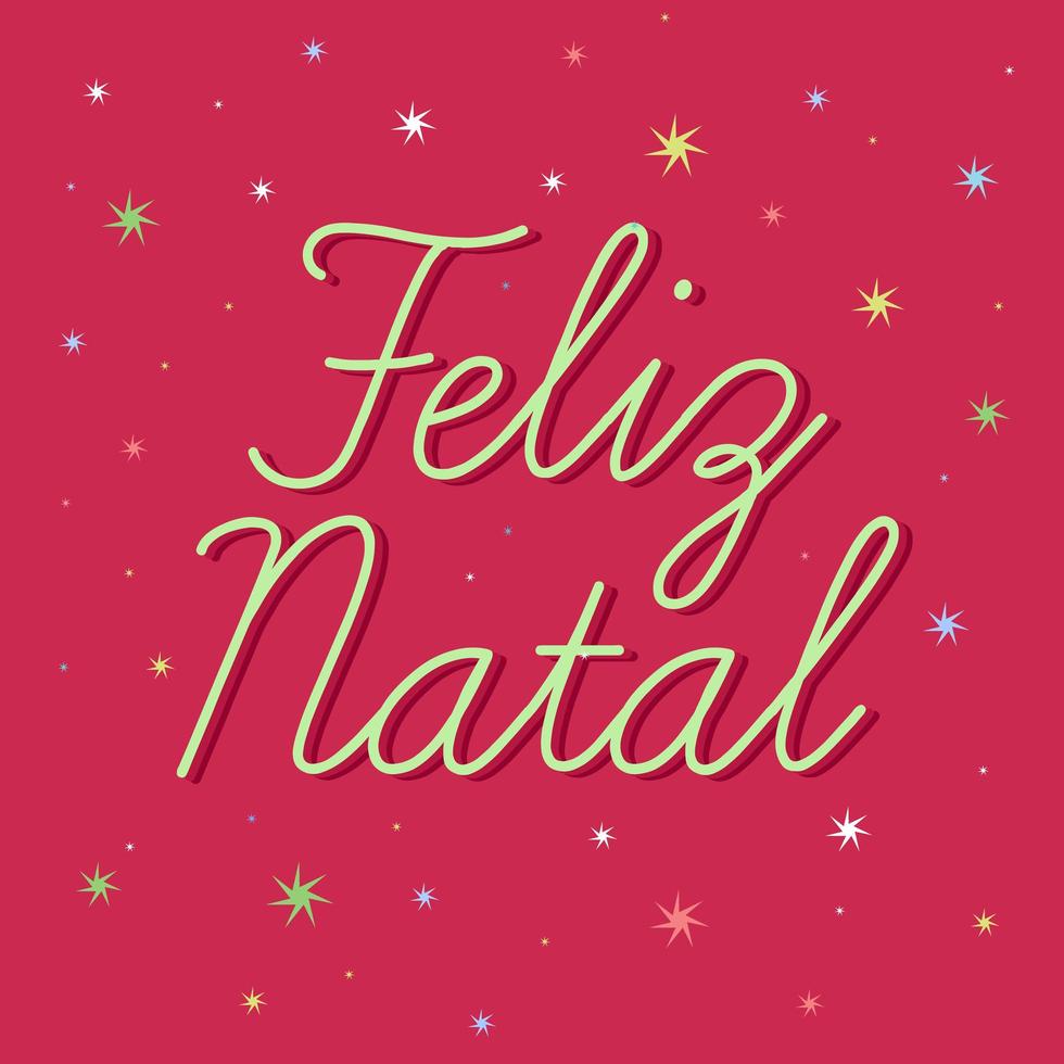 Merry Christmas Lettering in Brazilian Portuguese. Translation - Merry Christmas vector