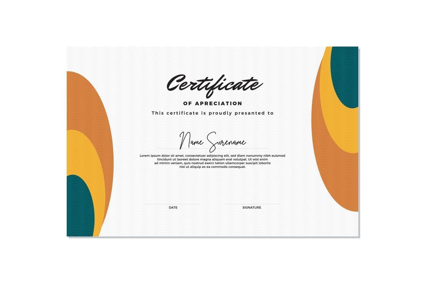 Modern certificate template memphis style. Use for print, certificate, diploma, graduation vector