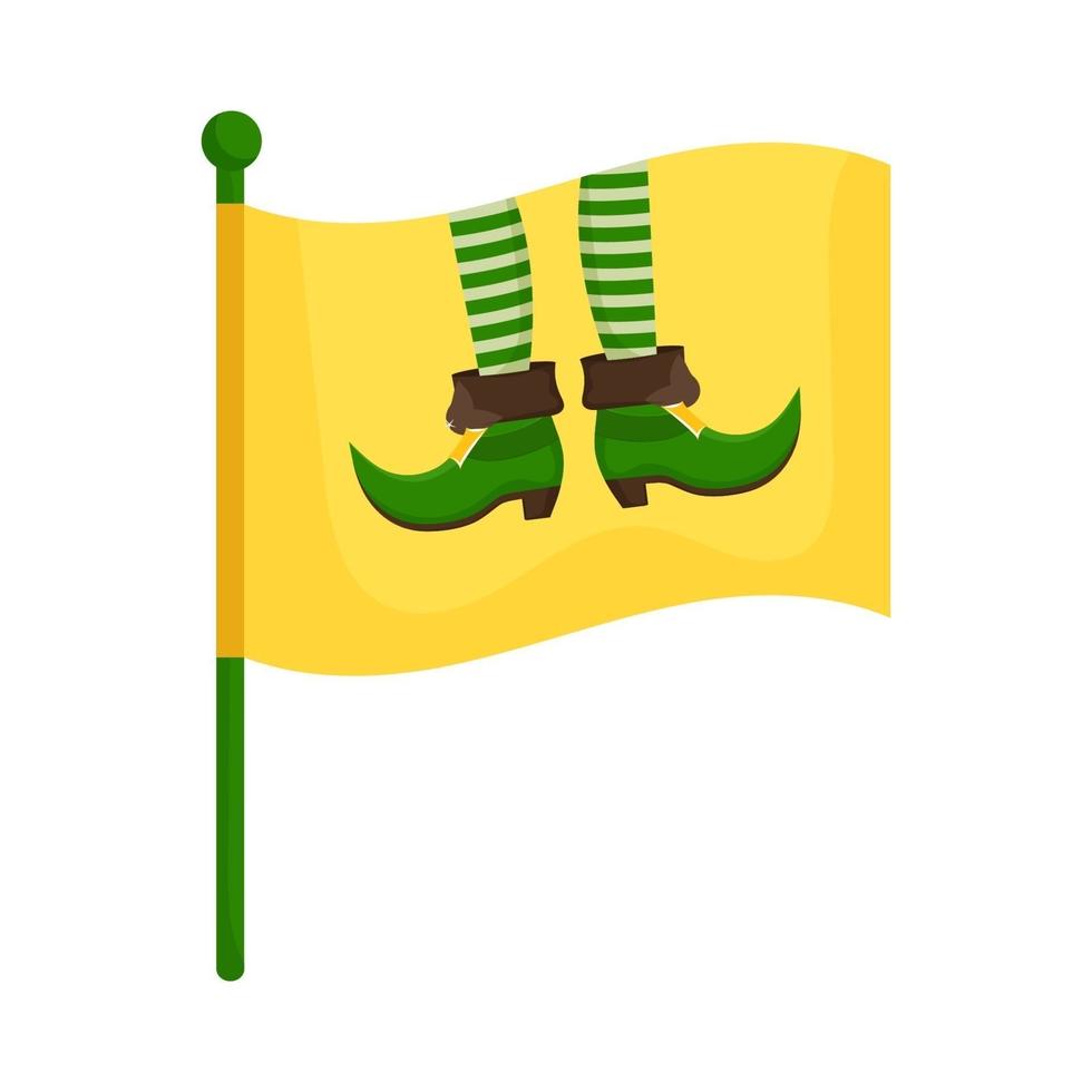 Flag decorated with elements for St.Patrick's Day.Vector.Cartoon style vector