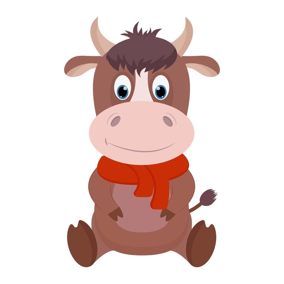 Funny bull. Vector illustration in cartoon style.