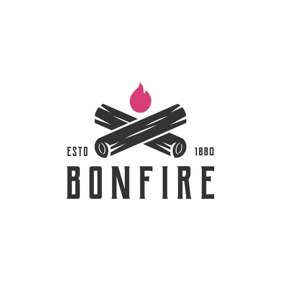 bon fire logo design vector