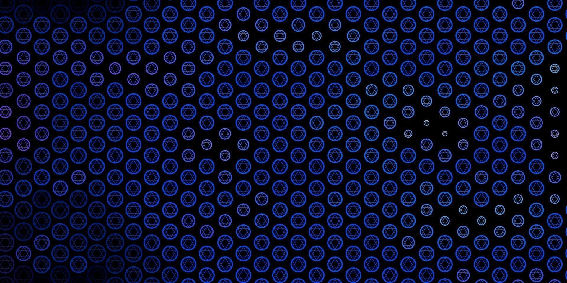 Dark BLUE vector backdrop with mystery symbols. 5871501 Vector Art at