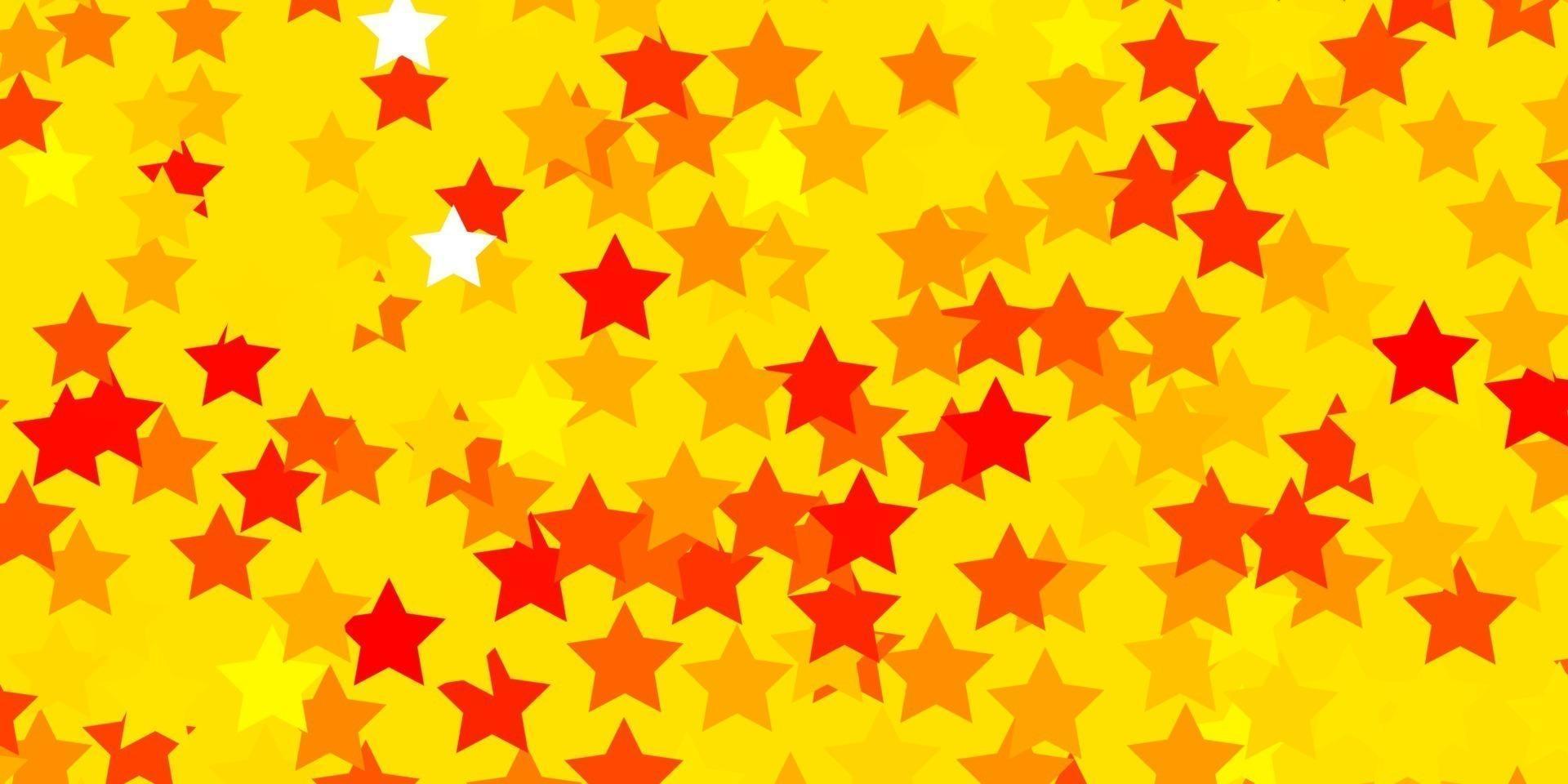 plantilla de vector amarillo claro con estrellas de neón.