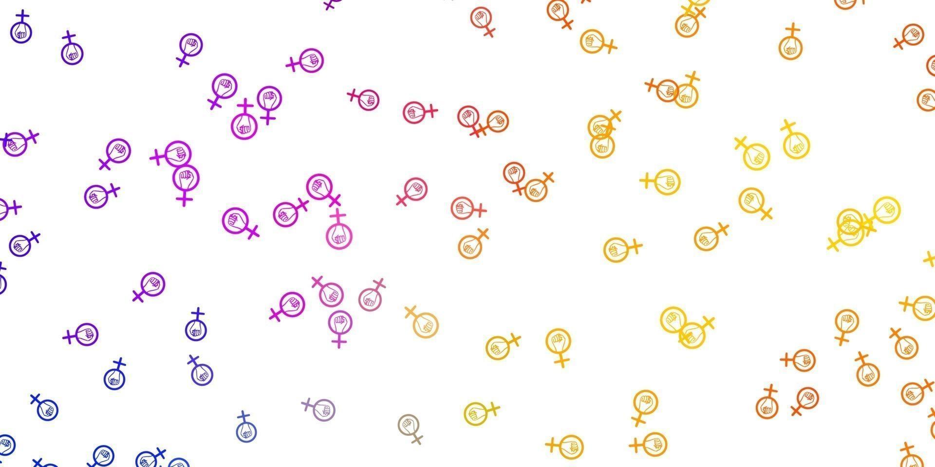 Light Blue, Yellow vector texture with women's rights symbols.