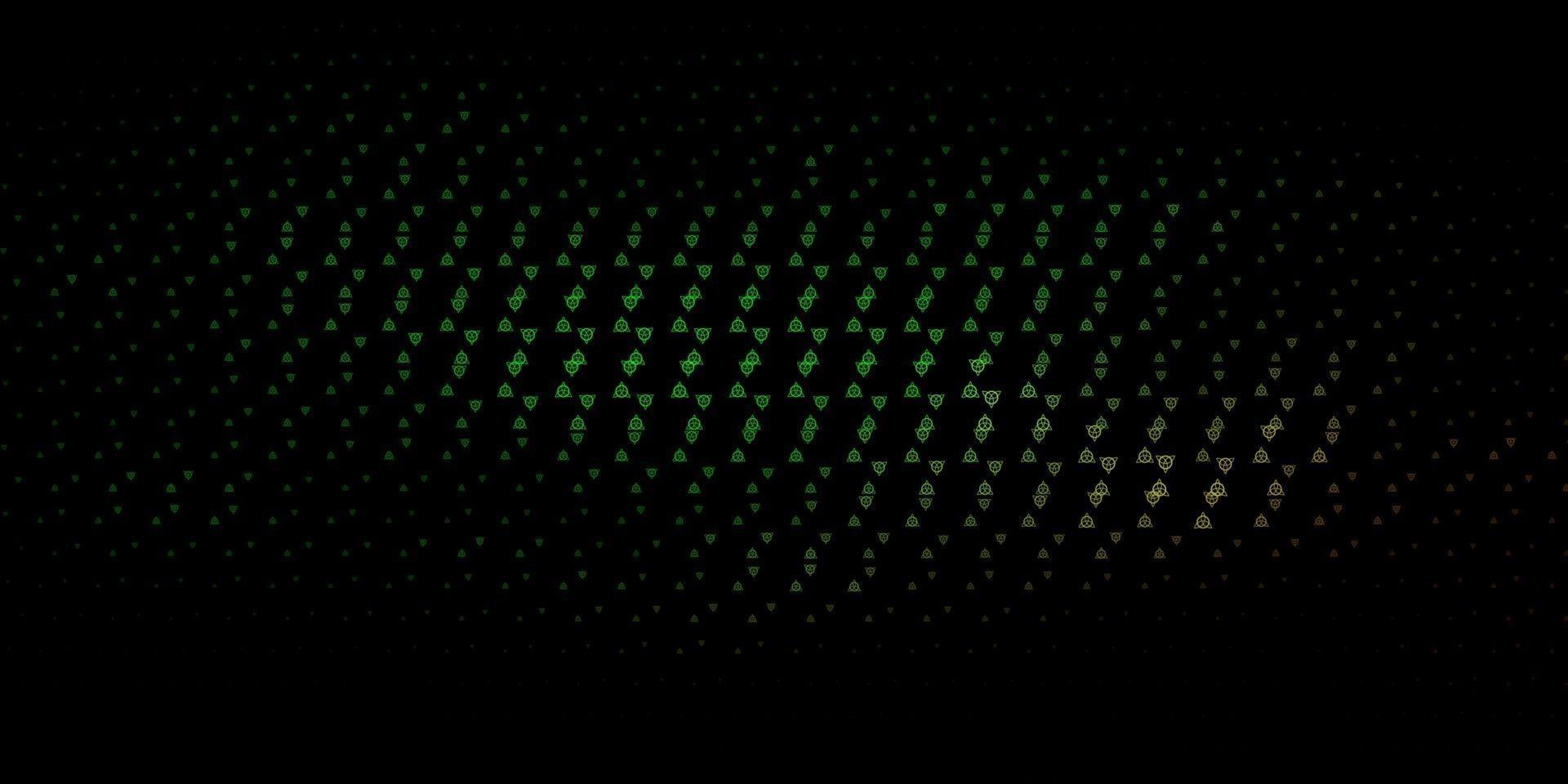 Dark Green vector backdrop with mystery symbols.