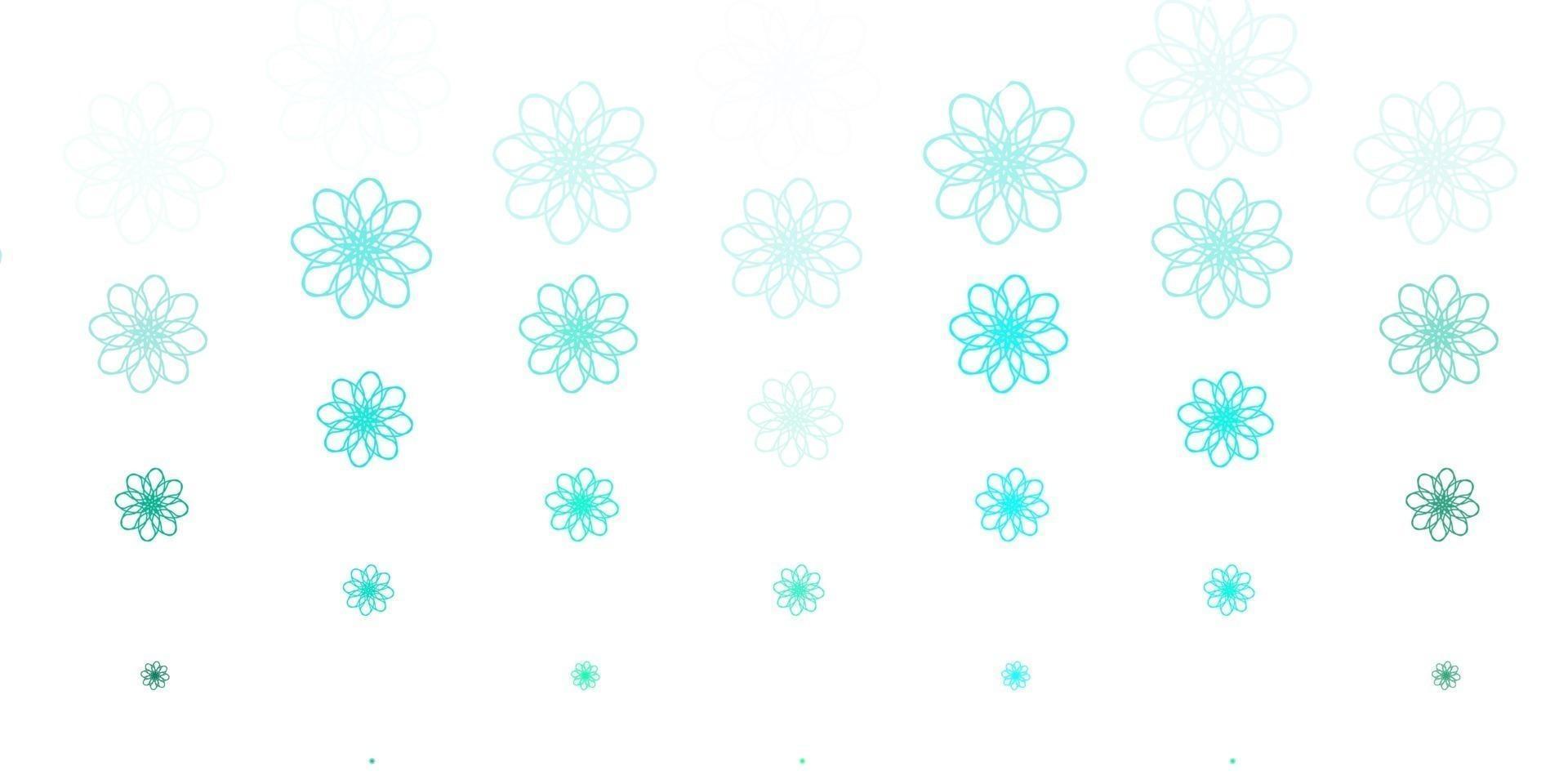 Light Green vector natural artwork with flowers.