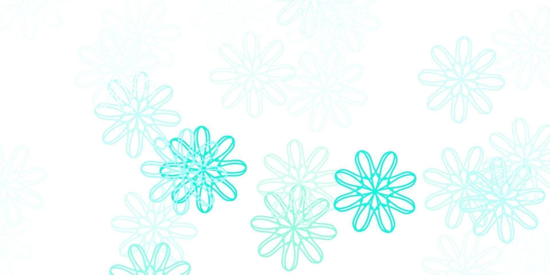 Light Green vector doodle pattern with flowers.