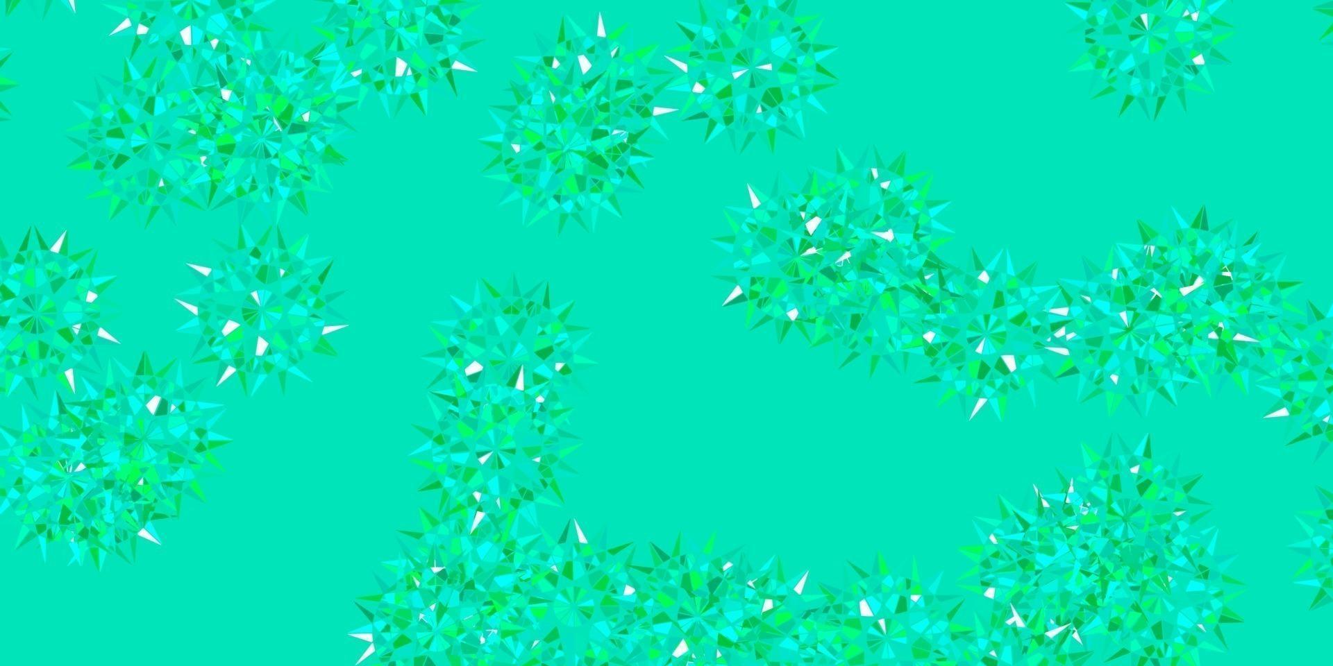 patrón de doodle de vector verde claro con flores.