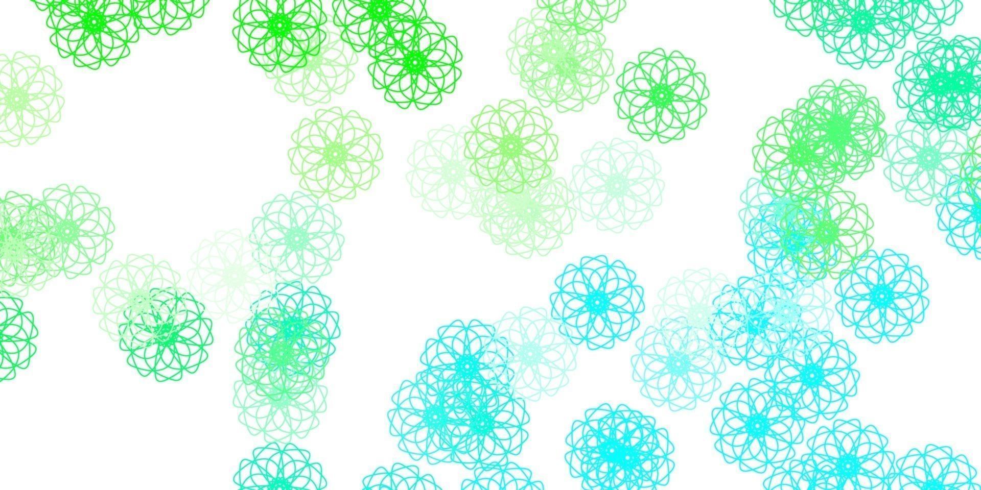 ilustraciones naturales del vector verde claro con flores.