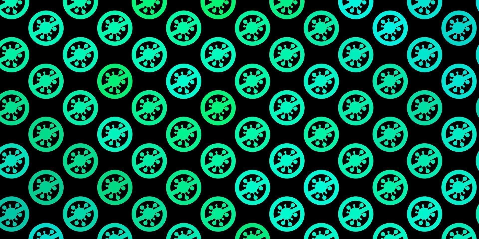 Dark Green vector pattern with coronavirus elements.