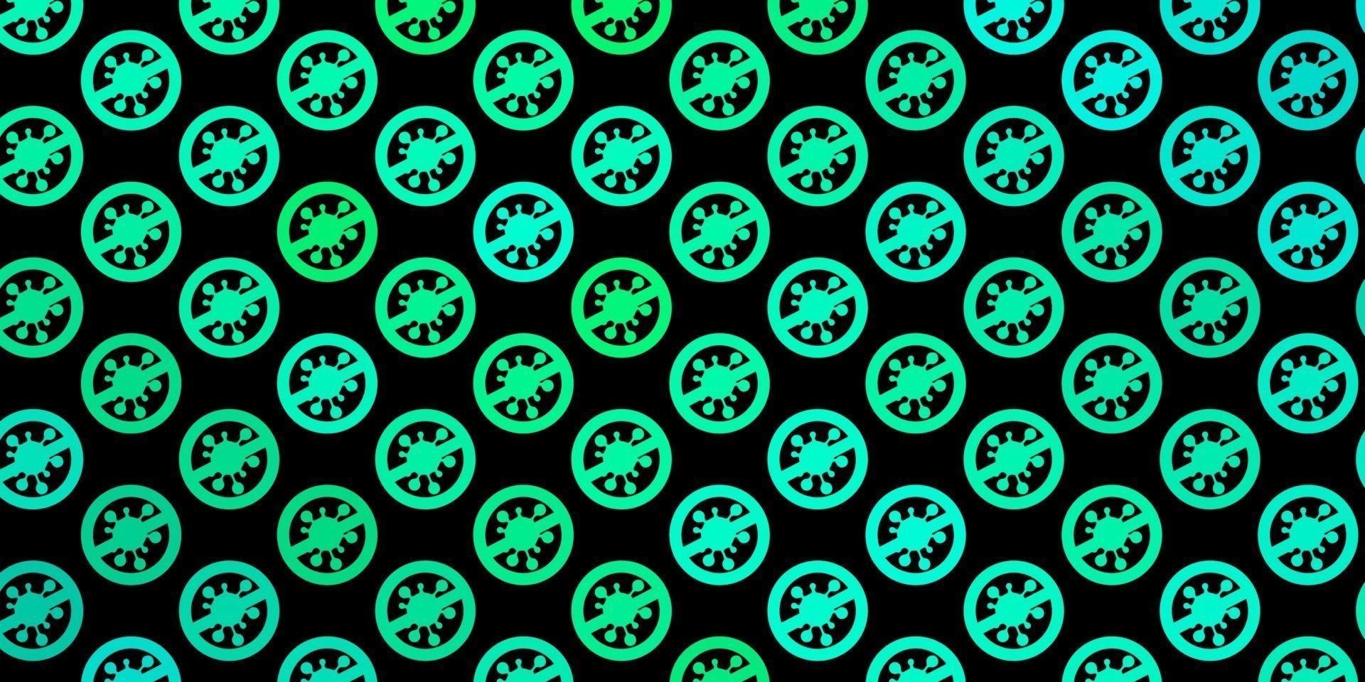 Dark Green vector pattern with coronavirus elements.