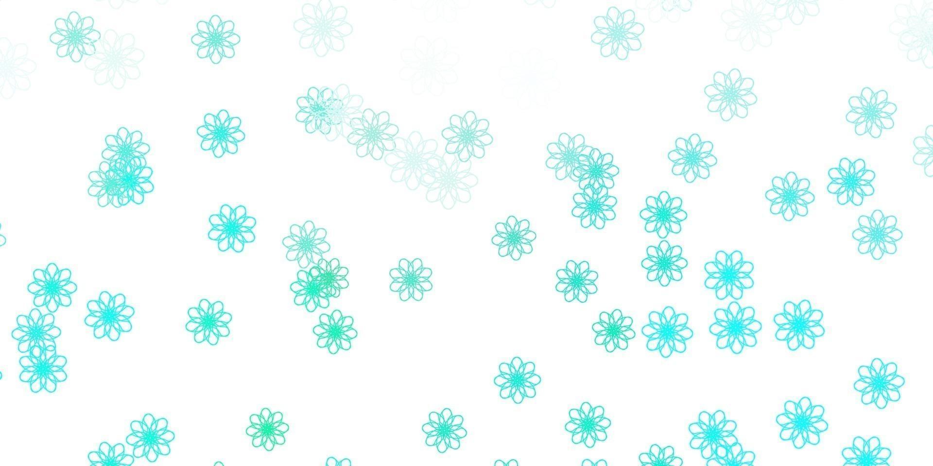Light Green vector doodle pattern with flowers.