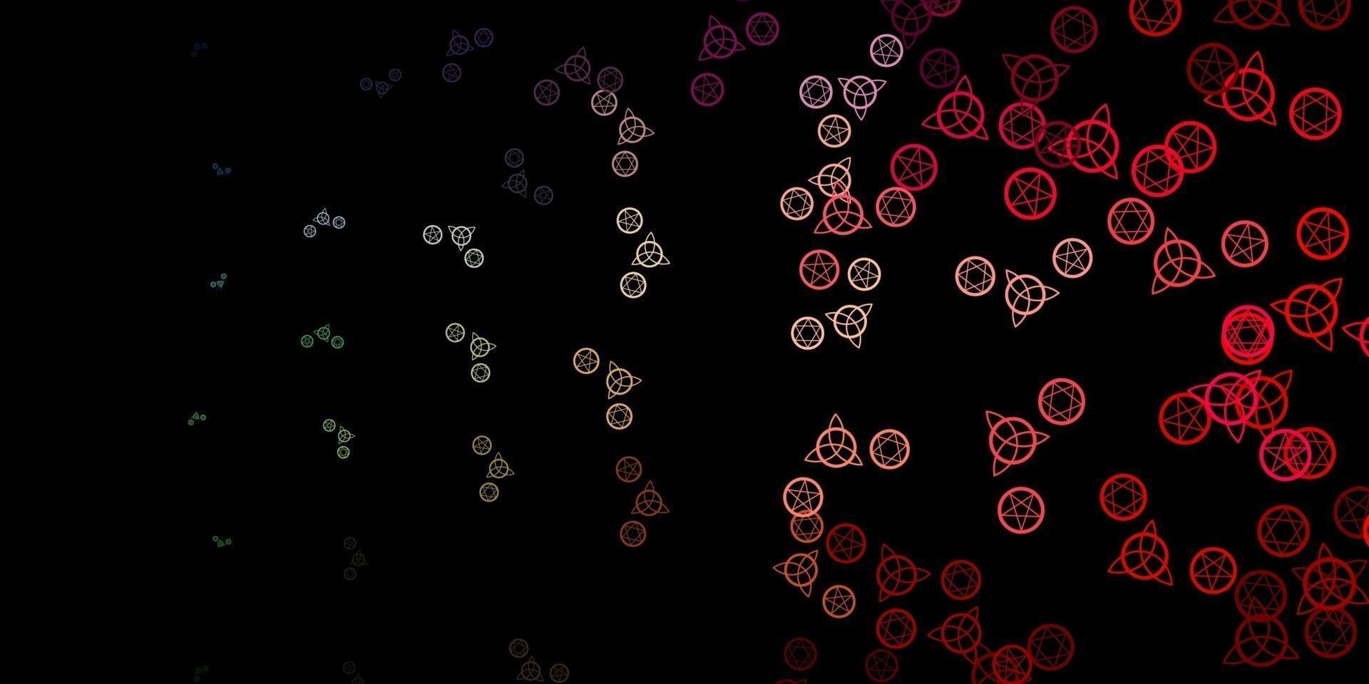 Dark Green, Red vector pattern with magic elements.