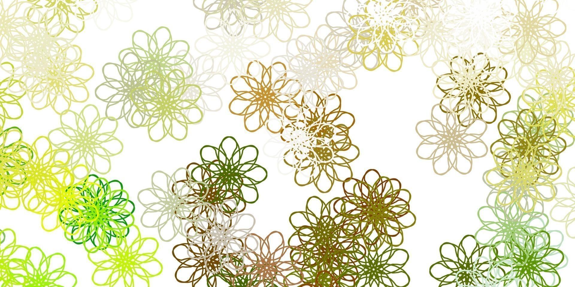 Light Green, Yellow vector natural backdrop with flowers.