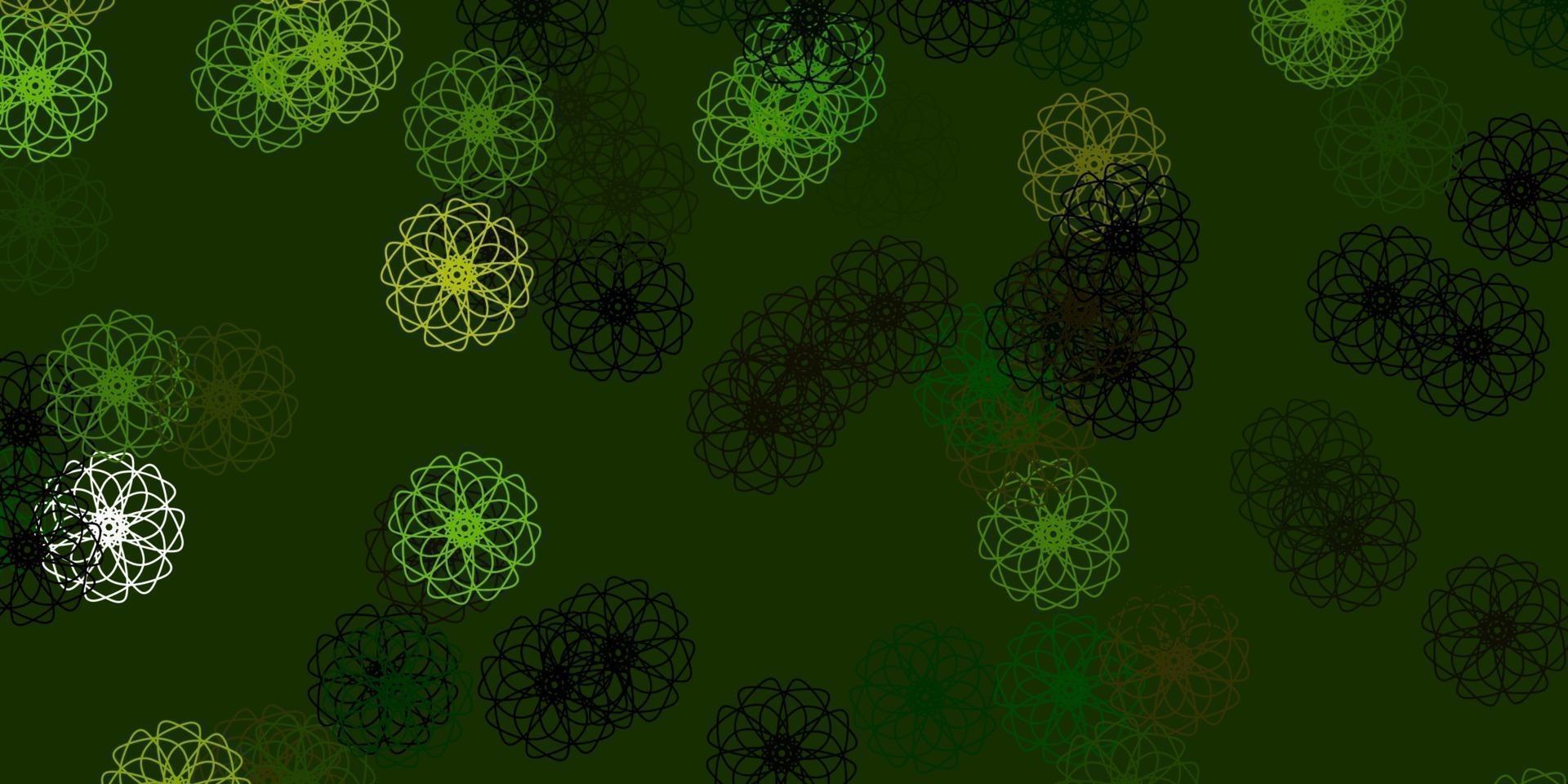Light Green, Yellow vector natural backdrop with flowers.