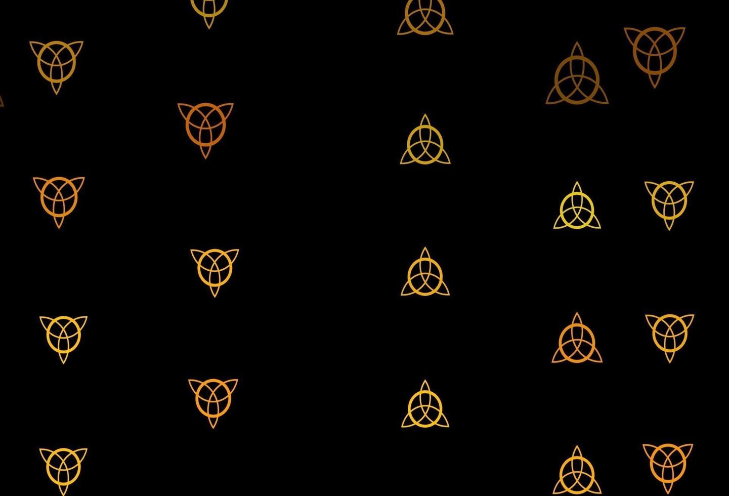 Dark Green, Yellow vector backdrop with mystery symbols.