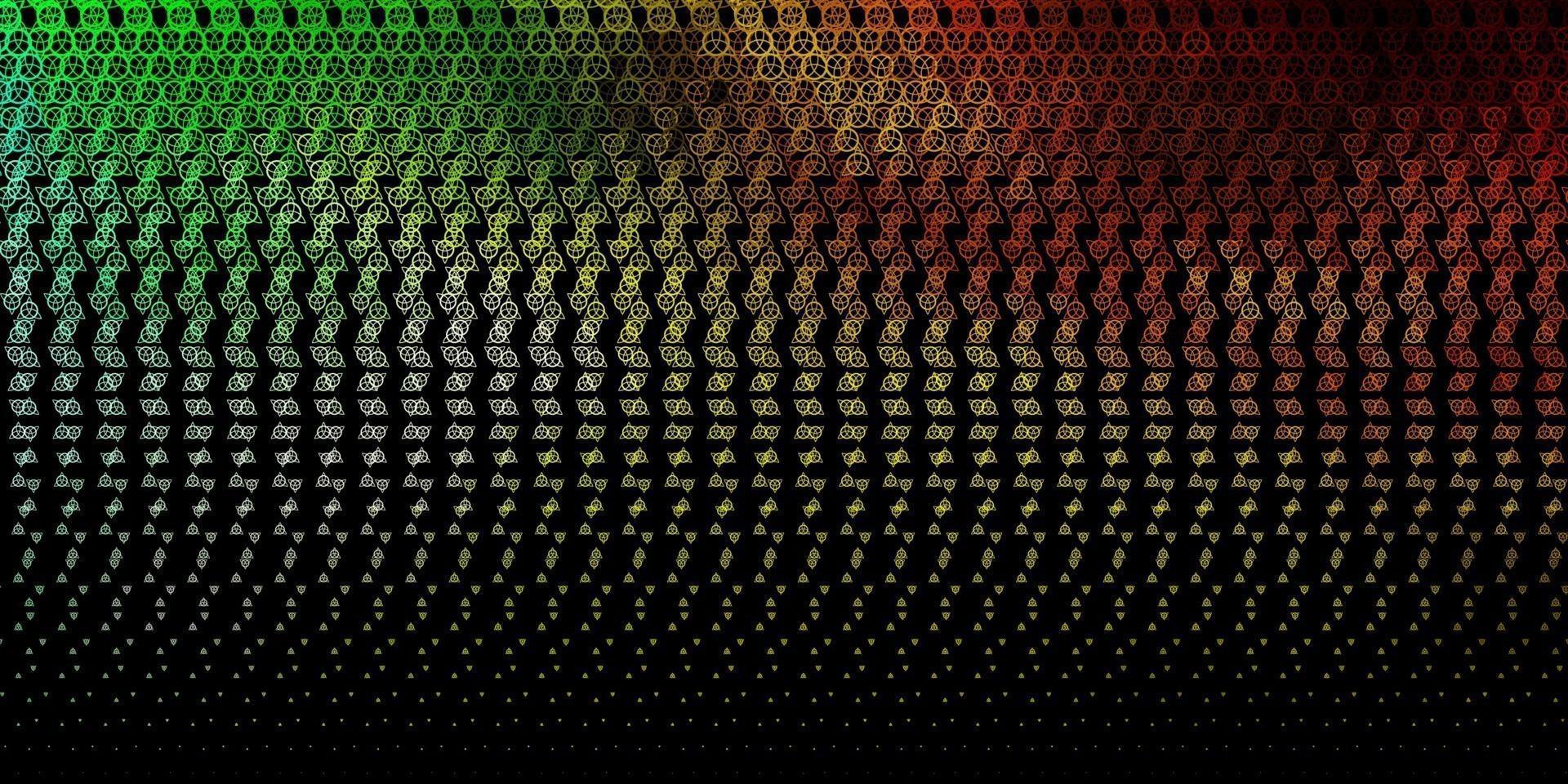 Dark Green, Yellow vector backdrop with mystery symbols.