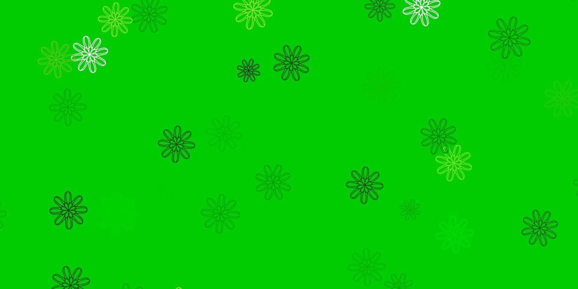 Light Green, Yellow vector natural artwork with flowers.