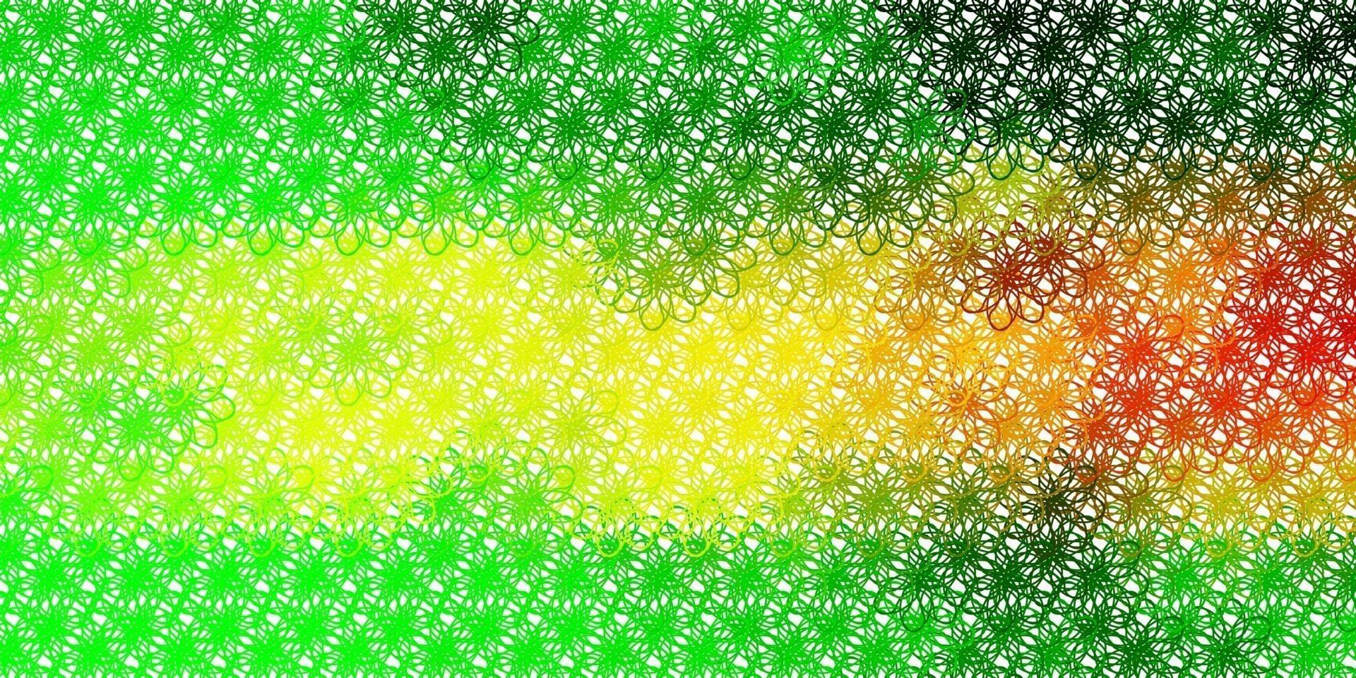 Light Green, Yellow vector pattern with curves.