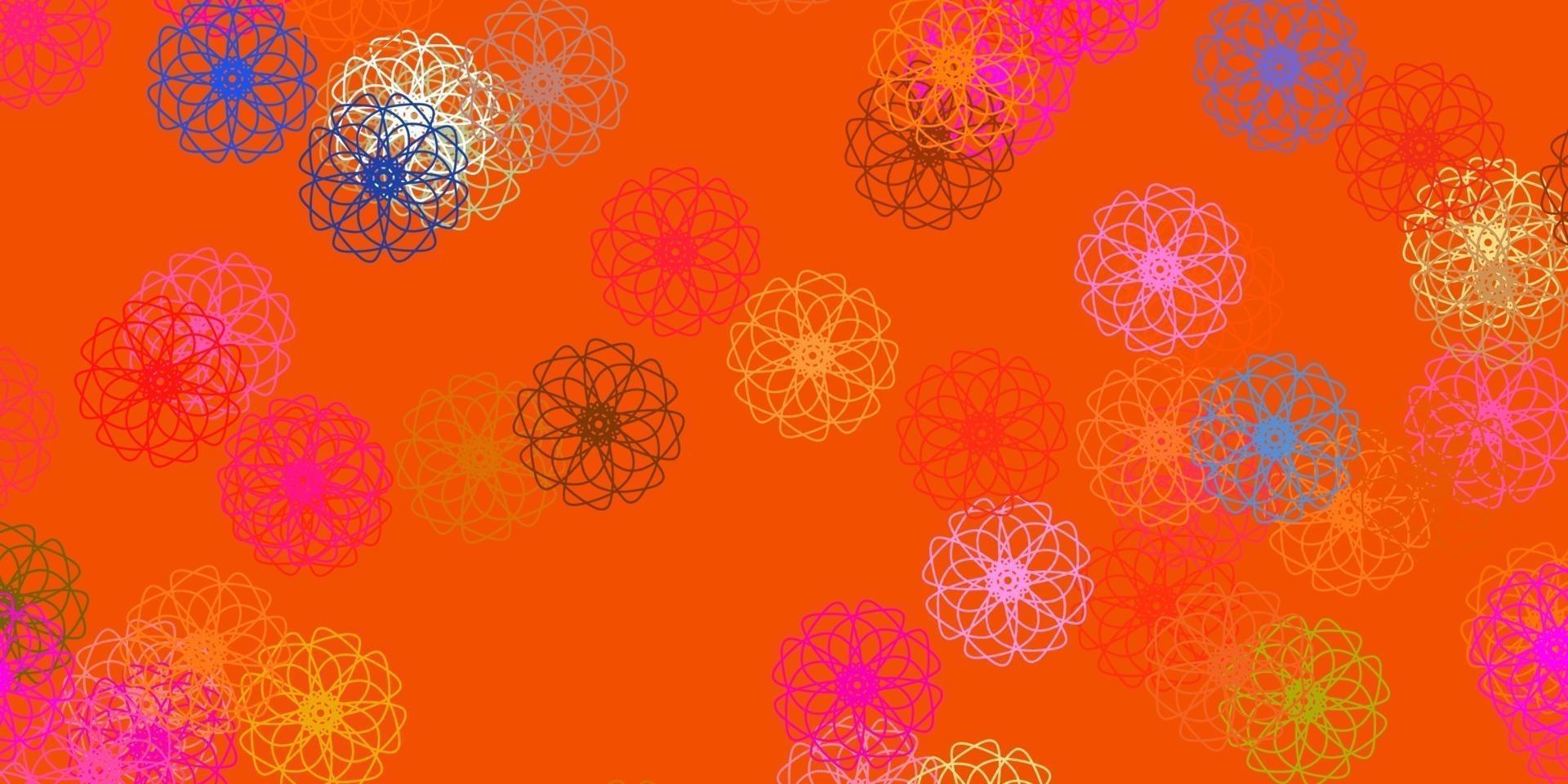 Light Multicolor vector doodle pattern with flowers.