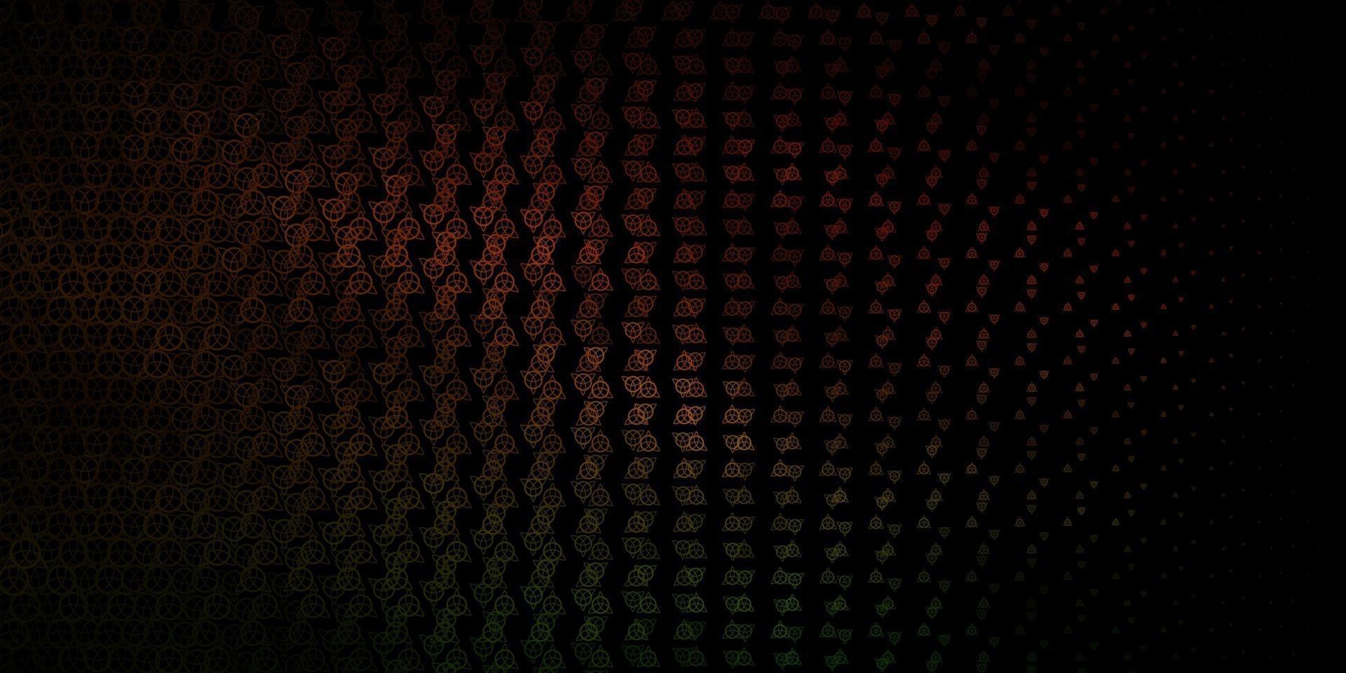 Dark Green, Yellow vector template with esoteric signs.
