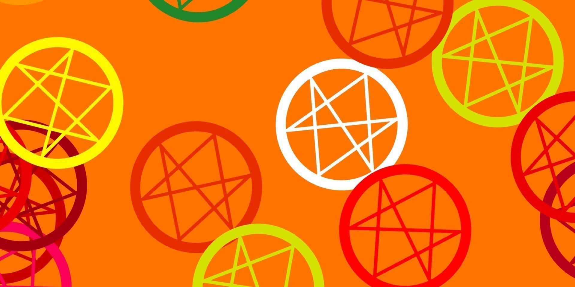 Light Multicolor vector template with esoteric signs.