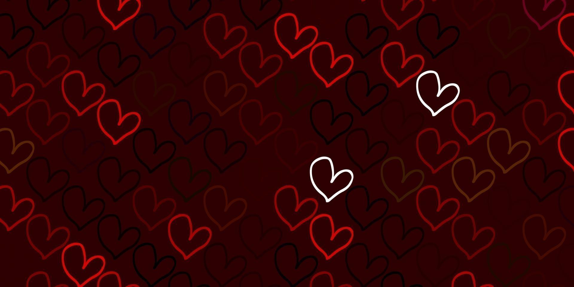 Light Multicolor vector background with hearts.