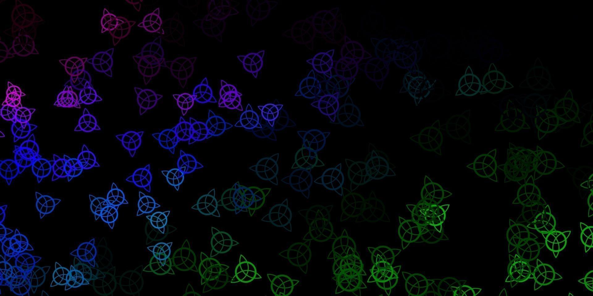 Dark Multicolor vector backdrop with mystery symbols.