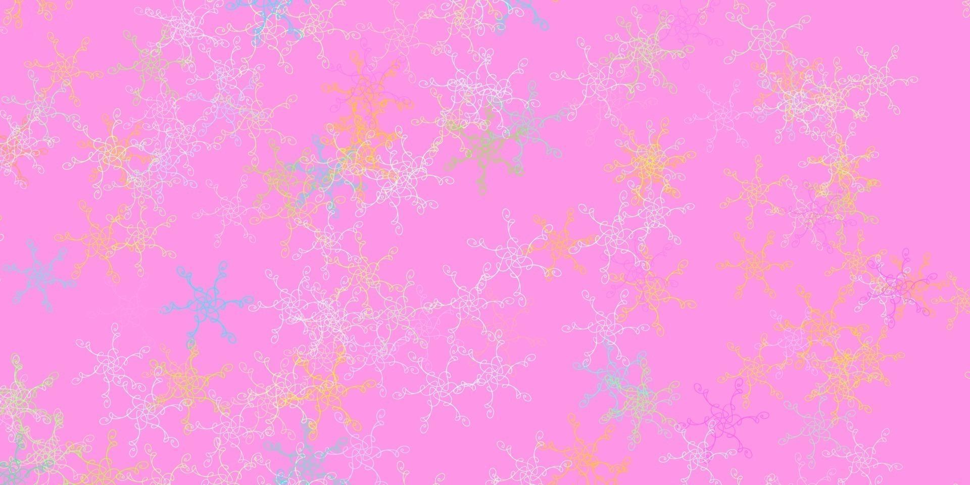 Light Multicolor vector background with curved lines.