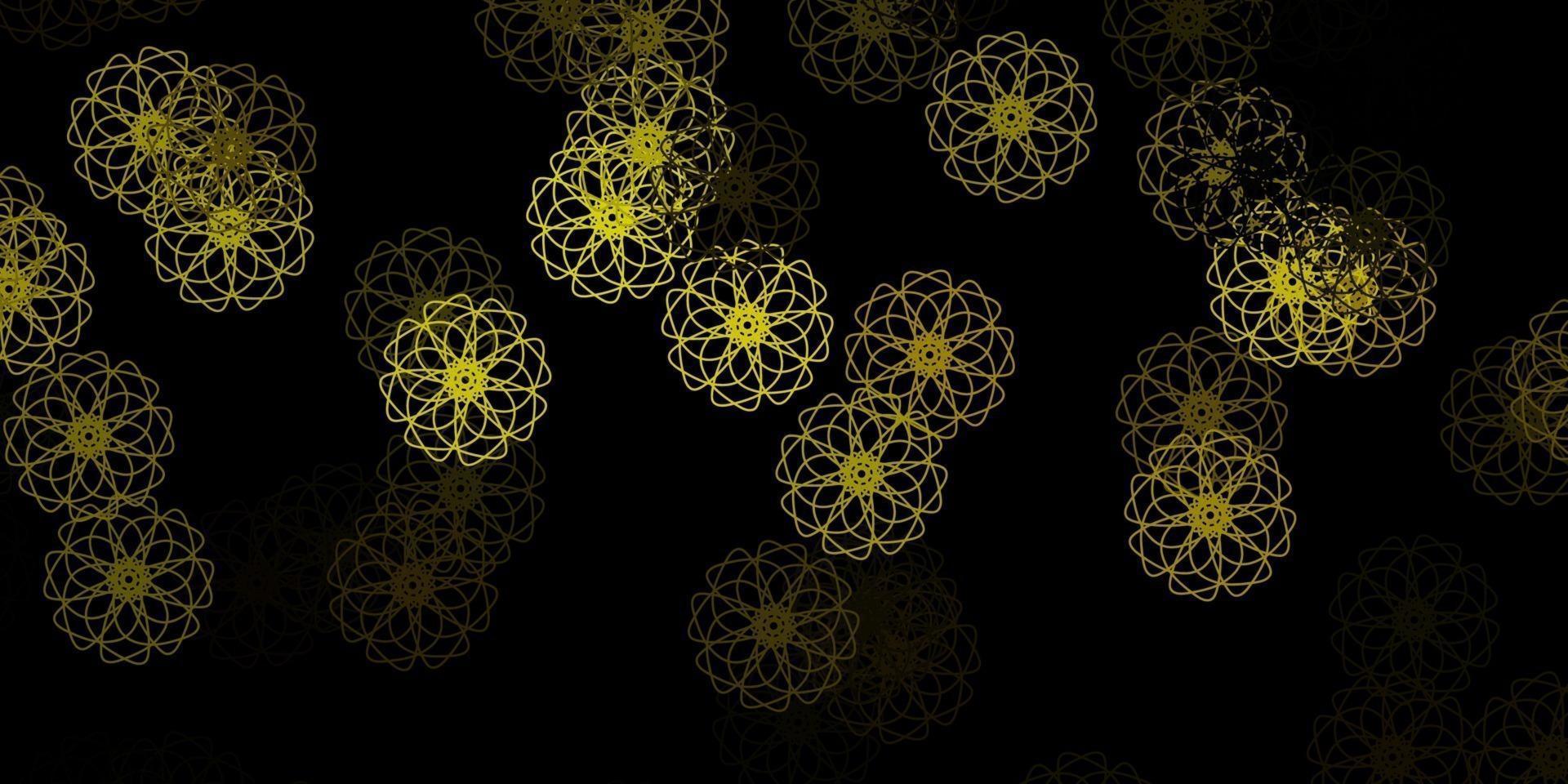 Dark Green, Yellow vector backdrop with chaotic shapes.