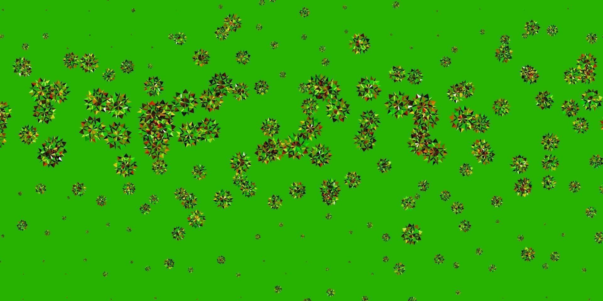 Light Green, Yellow vector background with christmas snowflakes.