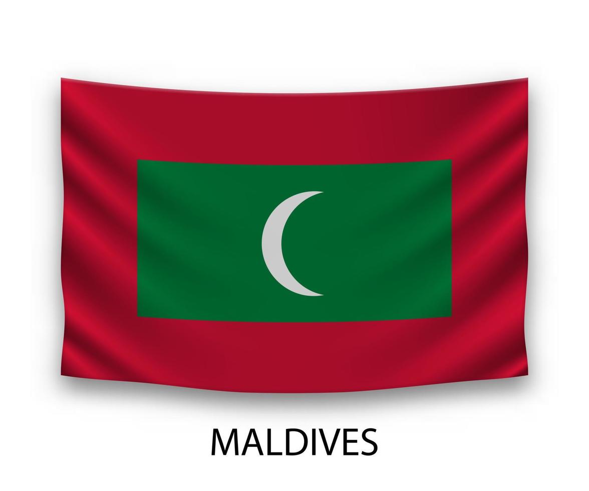 Hanging silk flag Template for your design vector