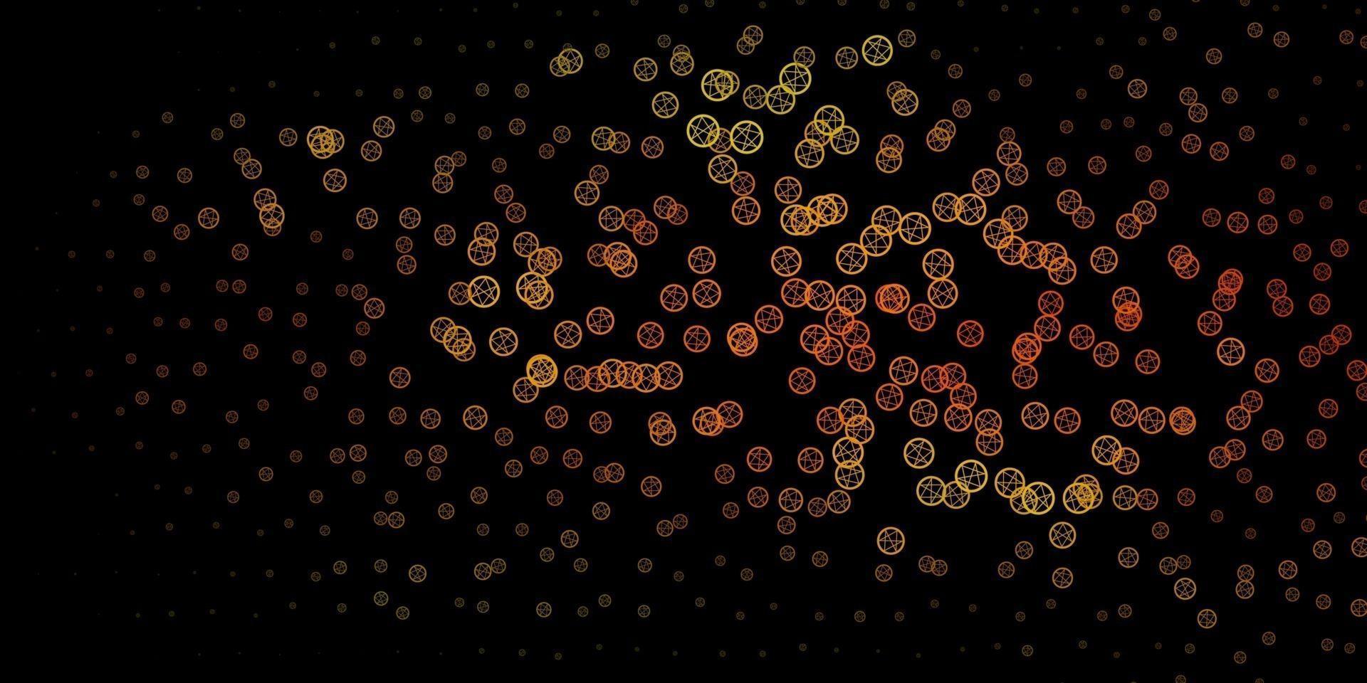 patrón de vector verde oscuro, amarillo con elementos mágicos.