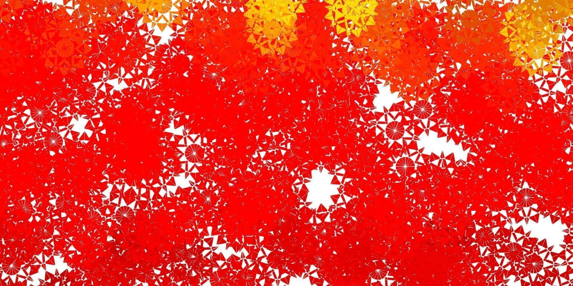 Light Orange vector backdrop with xmas snowflakes.