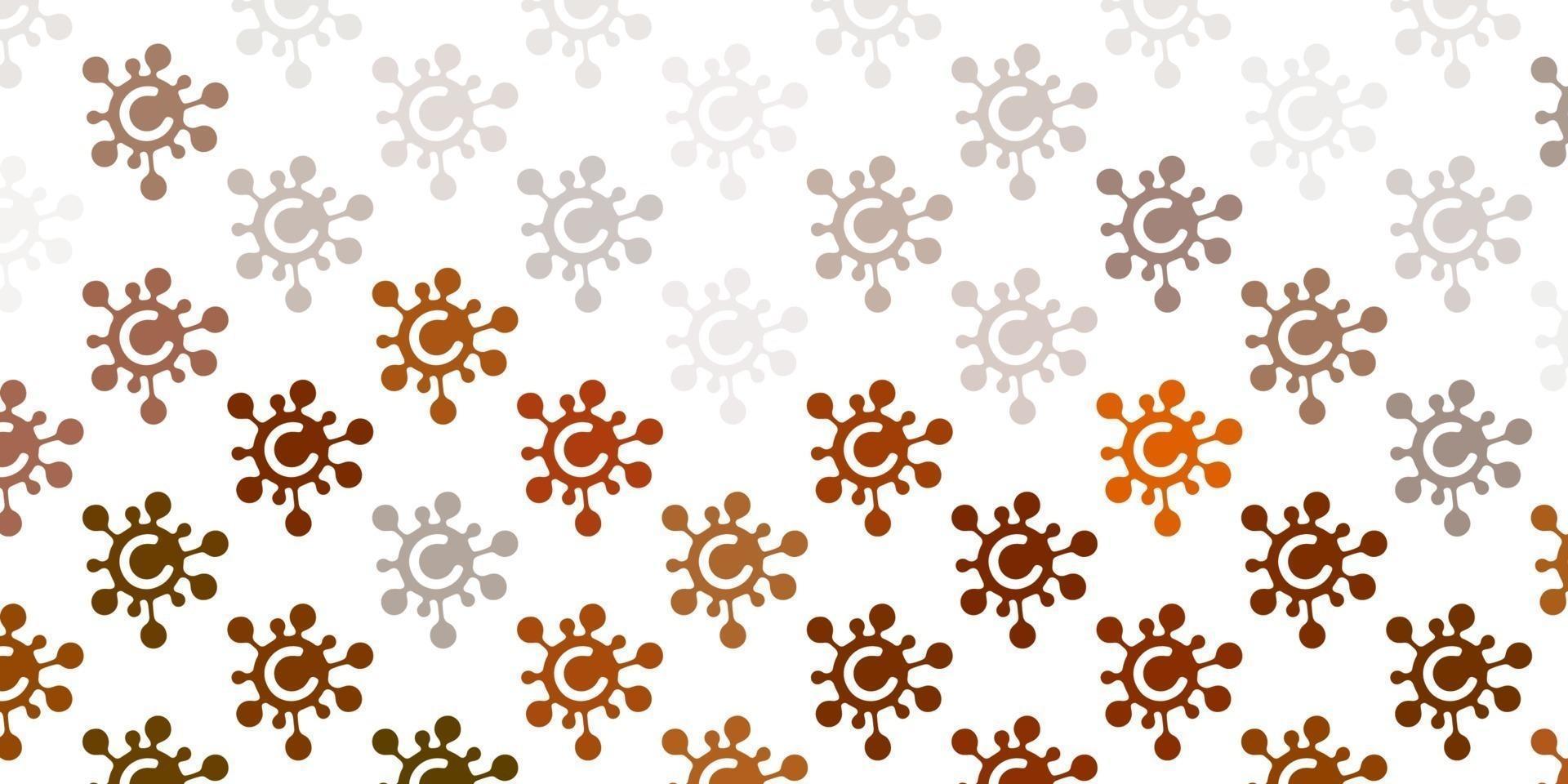 textura de vector naranja claro con símbolos de enfermedades.