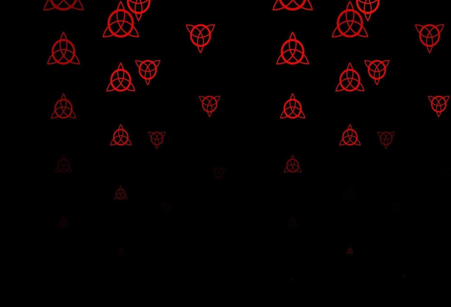 Dark Orange vector background with occult symbols.