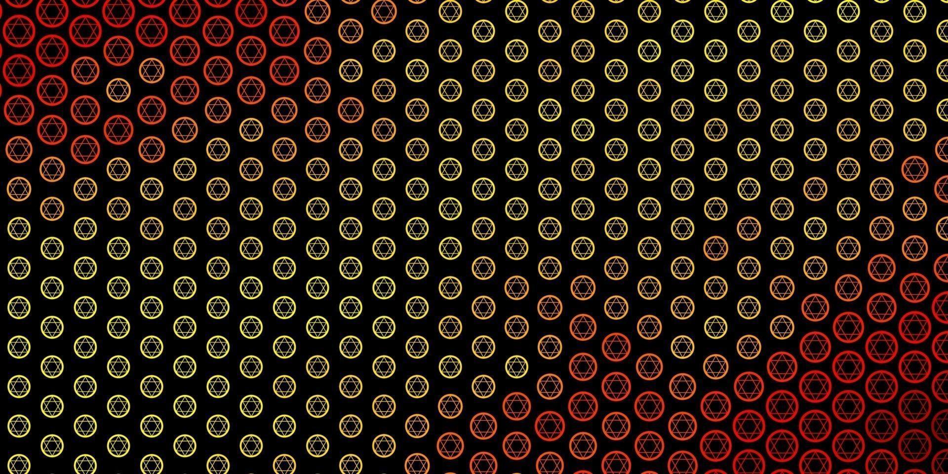 Dark Orange vector pattern with magic elements.