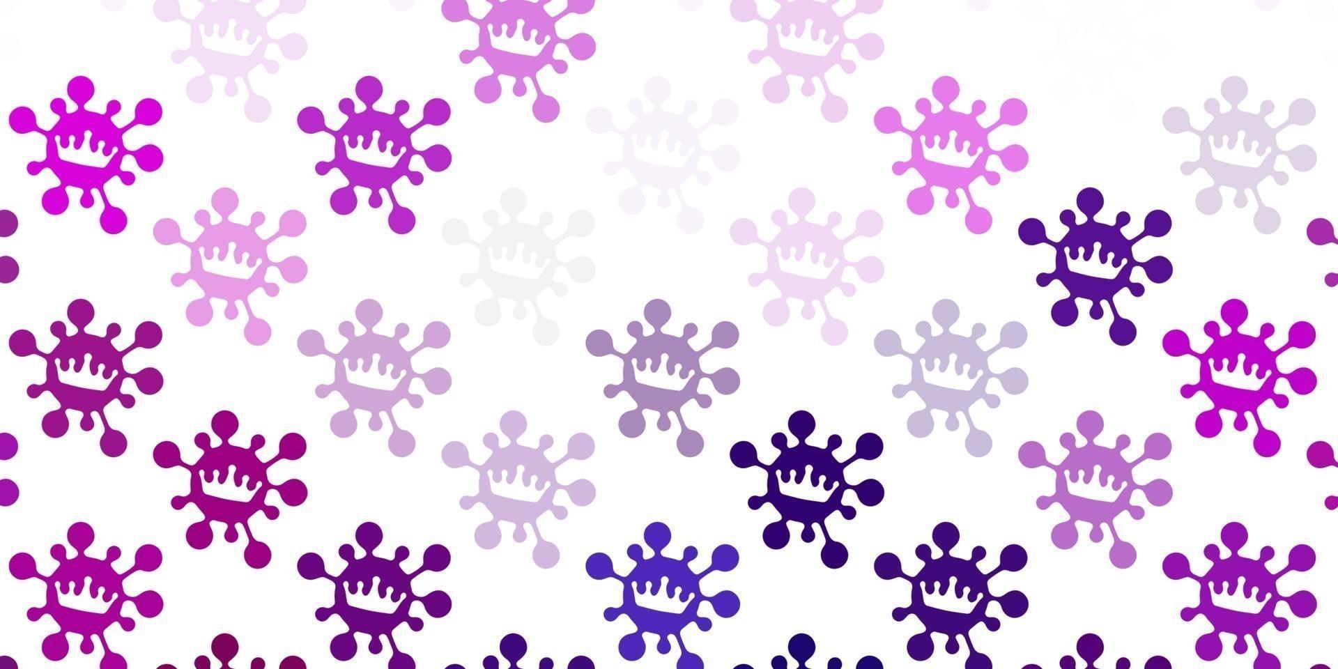 Light pink vector pattern with coronavirus elements.