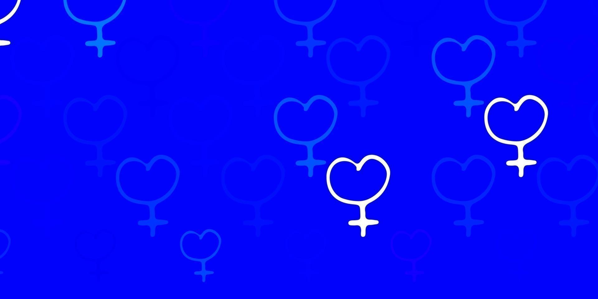 Light BLUE vector backdrop with woman's power symbols.