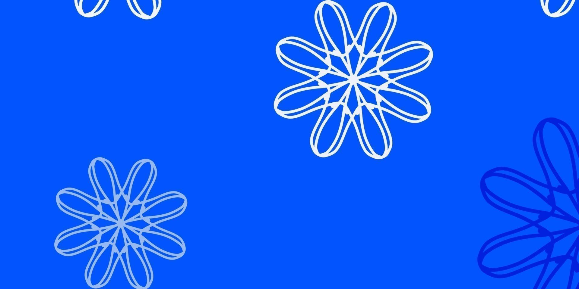 textura de doodle de vector rosa claro, azul con flores.