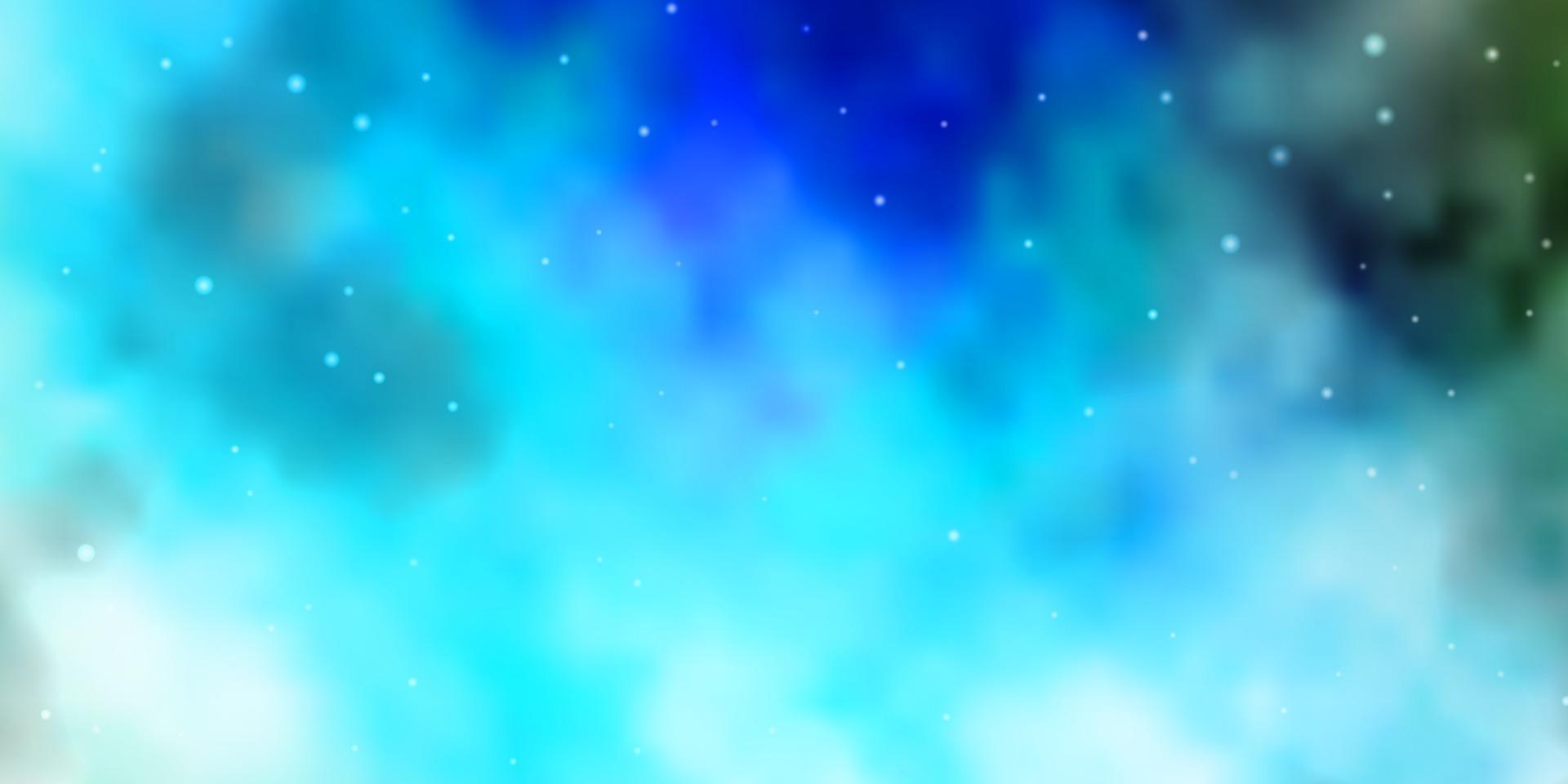 Fondo de vector azul claro, verde con estrellas de colores.