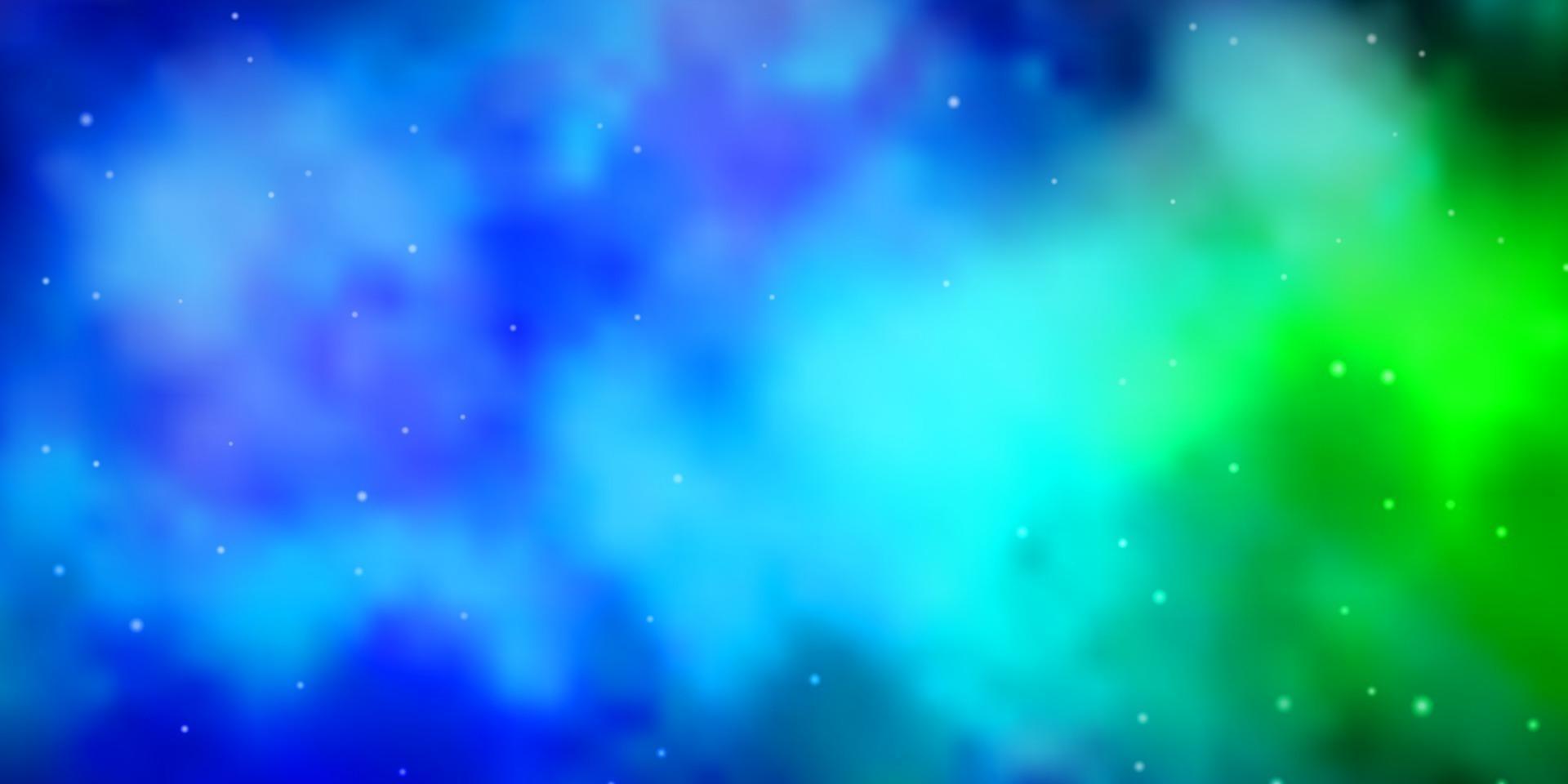 patrón de vector azul claro, verde con estrellas abstractas.
