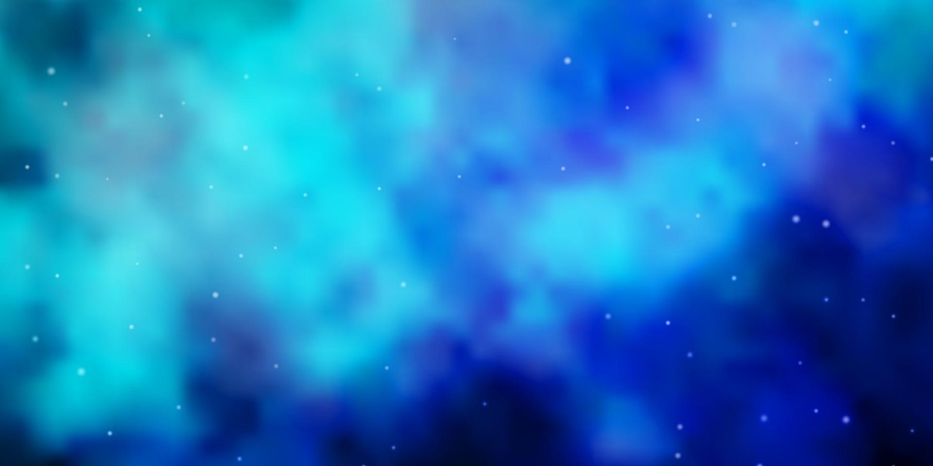 Fondo de vector azul claro, verde con estrellas pequeñas y grandes.