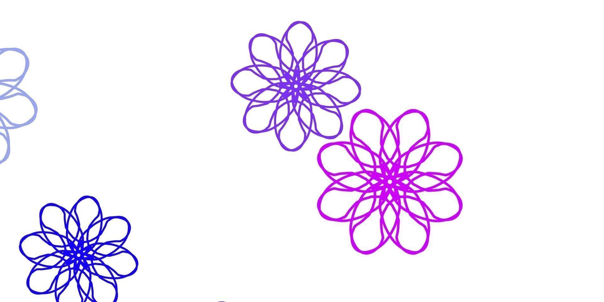 Light Pink, Blue vector doodle texture with flowers.